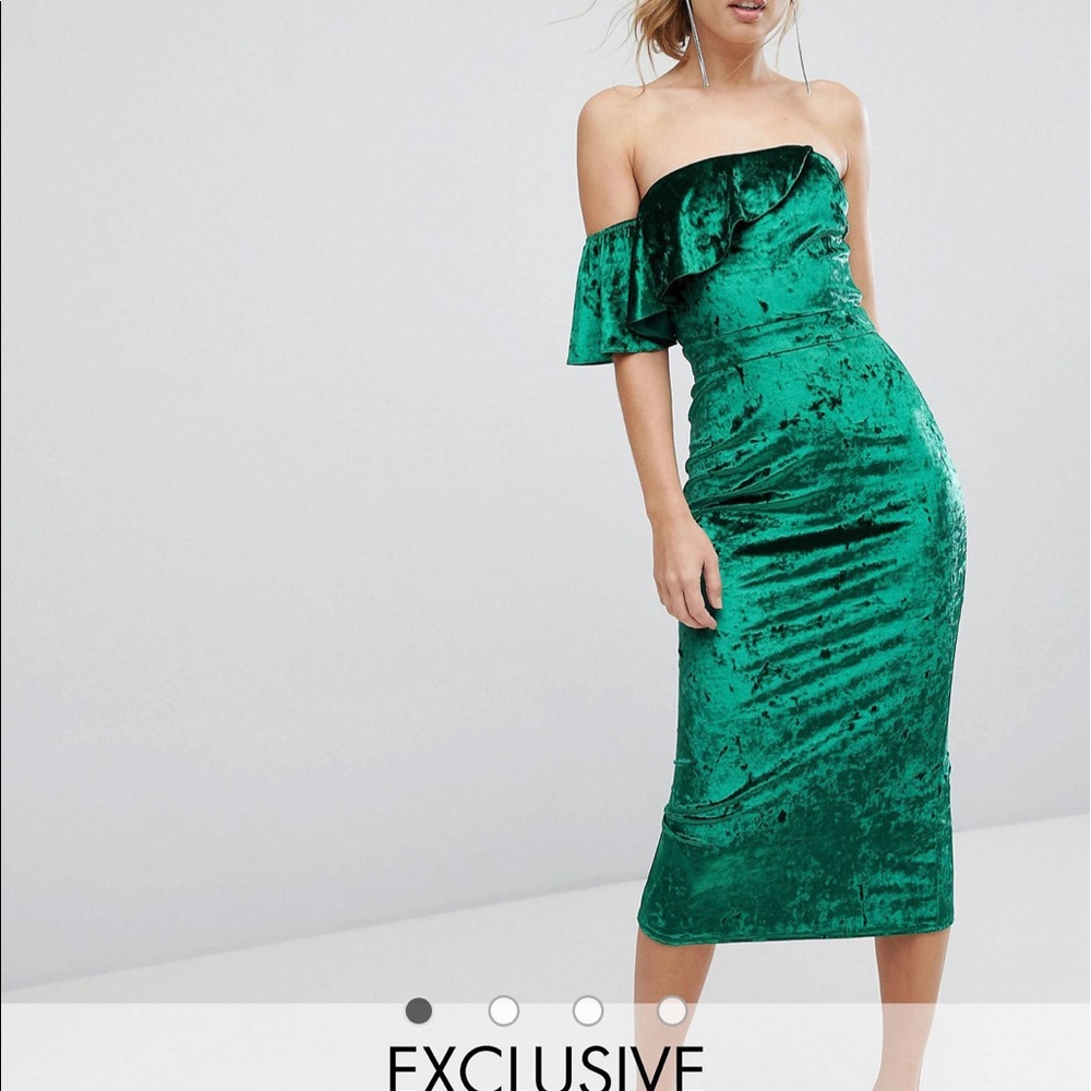 ASOS velvet green dress